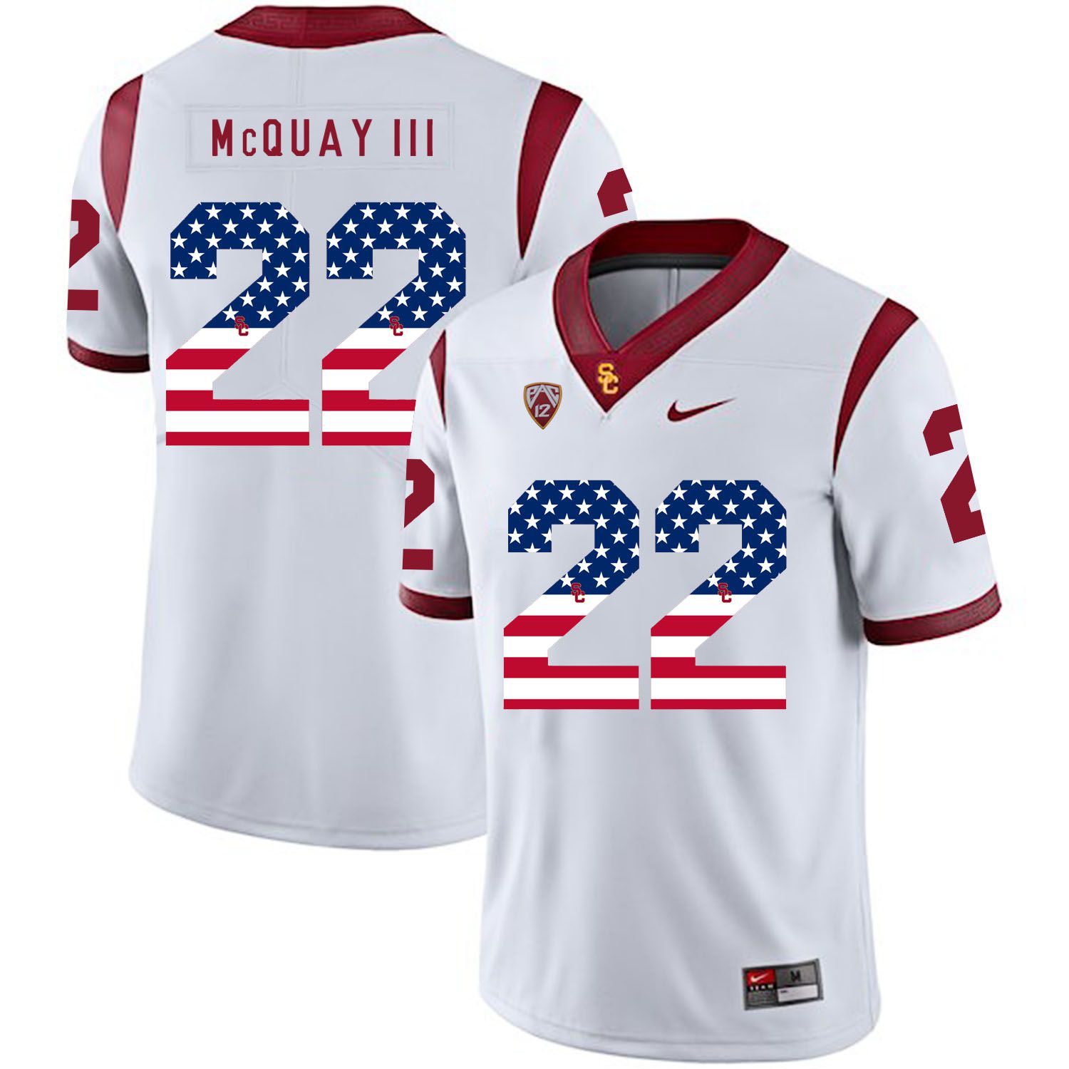 Men USC Trojans 22 Mcquay iii White Flag Customized NCAA Jerseys